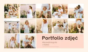 Zobacz, co to portfolio zdjęć! Urocze rodzinne sesje w polu lawendy, dzieci i rodzice w białych strojach. #RozwójFotografa z Mafelo.