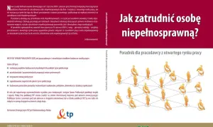 Grafika przedstawia schemat połączeń między ludźmi, w tym osobami na wózkach inwalidzkich.