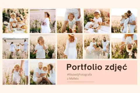 Zobacz, co to portfolio zdjęć! Urocze rodzinne sesje w polu lawendy, dzieci i rodzice w białych strojach. #RozwójFotografa z Mafelo.