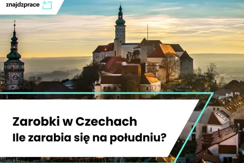 Zarobki w Czechach: malowniczy widok na miasto i pytanie o zarobki na południu kraju.