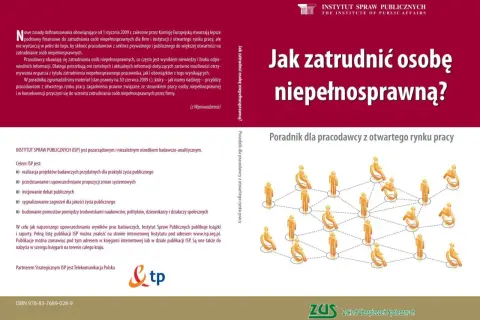 Grafika przedstawia schemat połączeń między ludźmi, w tym osobami na wózkach inwalidzkich.