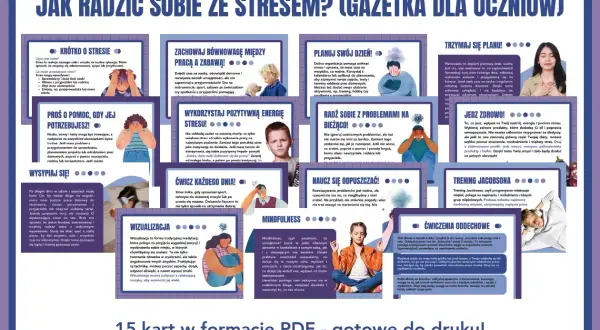 Jak radzić sobie ze stresem w pracy? Poradnik dla uczniów z 15 kartami PDF.