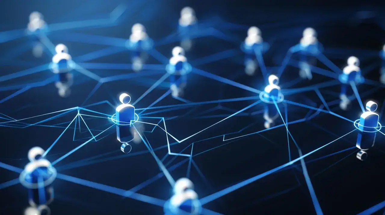 Sieci połączeń między ludźmi, wizualizacja tego, networking co to jest.